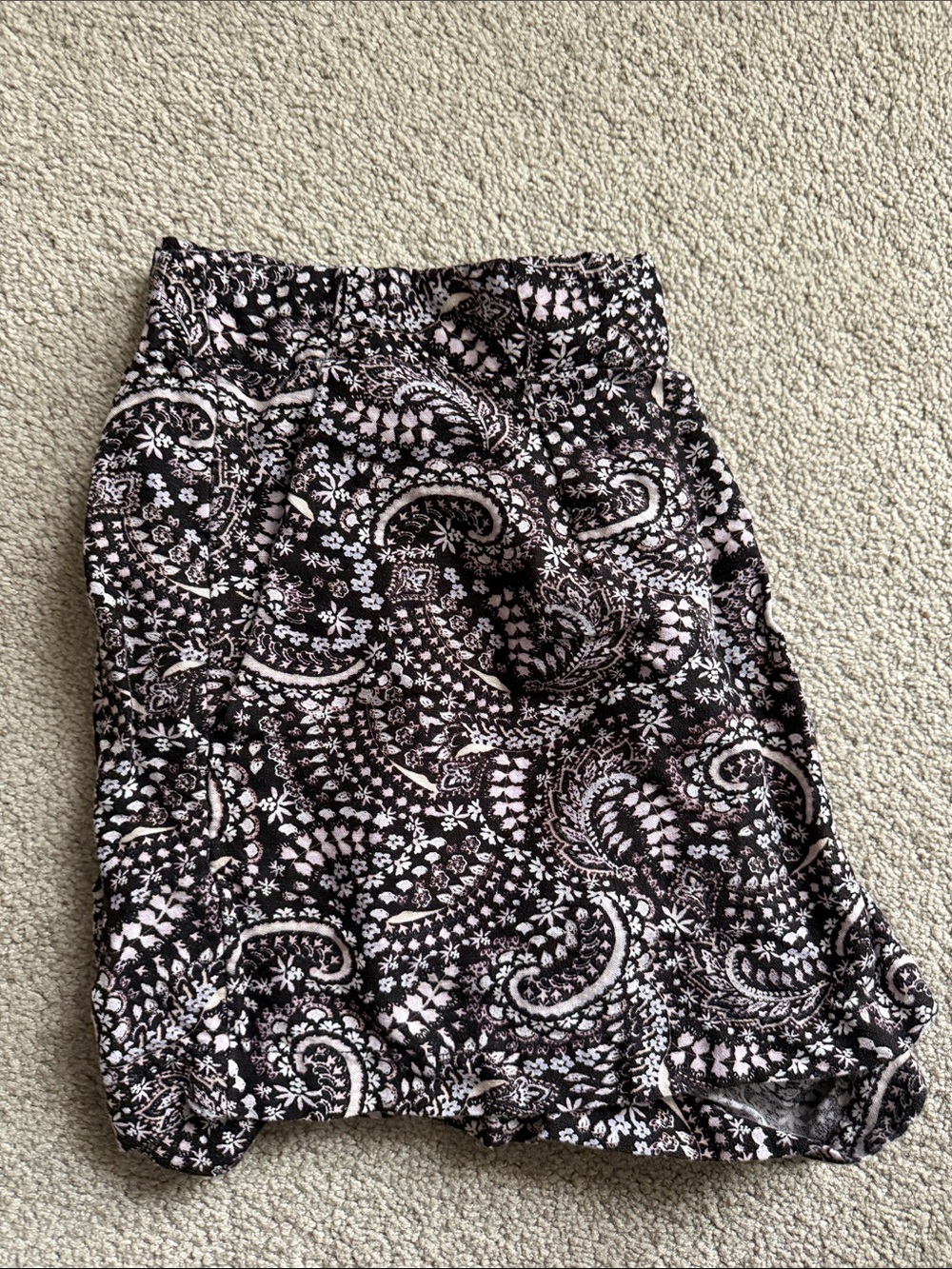 Black & Pink Paisley Print Women’s Skirt